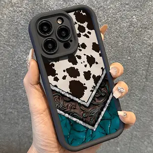 Case for iPhone 16 Pro Max 15 Plus 14 13 12 11 XS XR Stylish Western Culture Cowboy Totem Pattern Anti-Scratch Shockproof Soft Silicone Protective Cover iphone  15  pro  max  case