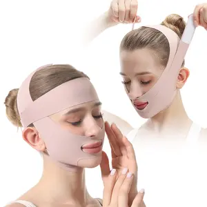 Face Lift Belt Forehead Lift Band, Breathable Comfort Pressure Forehead Bandage, Chin Up Face Lifting V-Shaped Strap for Women & Men, Face Jawline Shaper