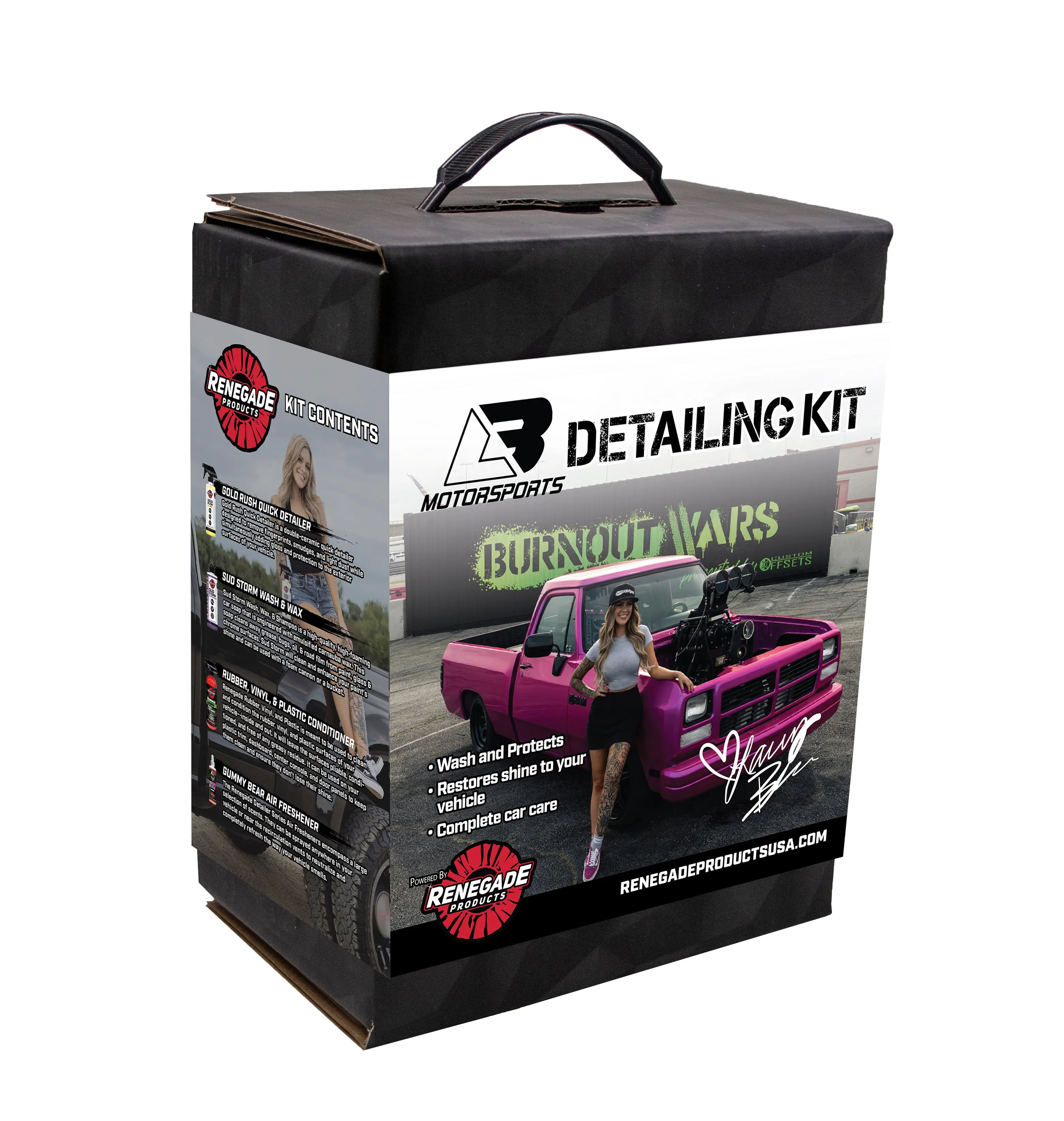Renegade Products LB Motorsports Detailing Kit – Complete Vehicle Cleaning & Shine Bundle | Lacey Blair Edition Car Wash Kit | Exterior & Interior Detailing Set