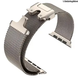 Titanium Milanese Loop Smart Watch Strap, Stylish Tech Accessories for Apple Watch Ultra 2, Secure Parachute Buckle, 42mm-49mm Compatible Fashion Accessories
