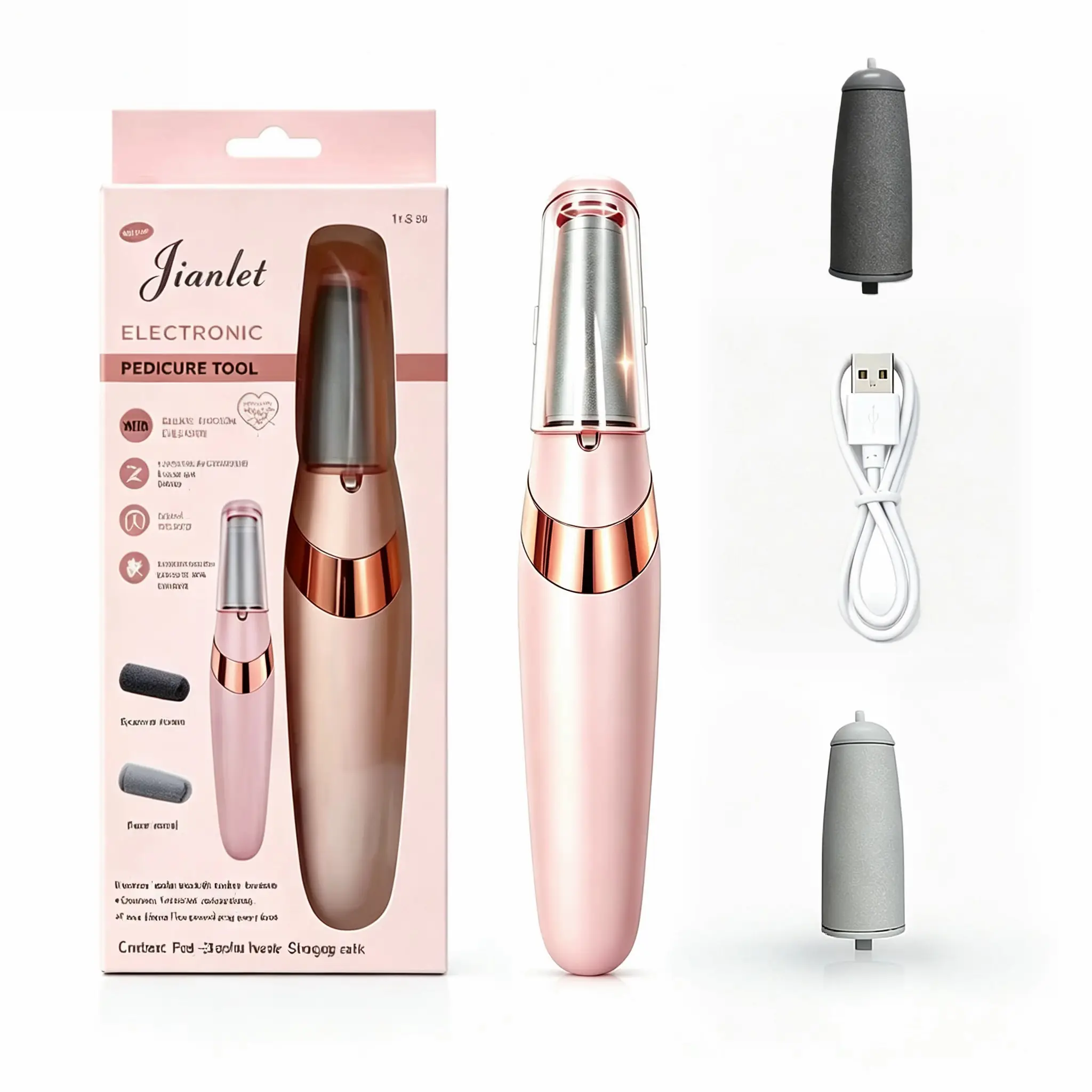 Portable Foot Grinder with Replacement Head,  Machine, Professional Rechargeable  Tool, Feet Callus Remover for Home Foot Care Cordless Daily, Callus Removal, Waterproof Gift wide opening