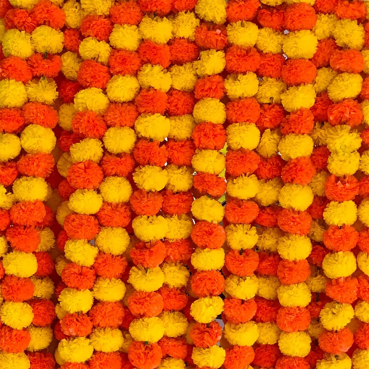 Artificial Marigold Flower Garland for Parties, Wedding, Diwali, Mehndi, Pooja, Festival Decor, Traditional Indian Theme, Home Decoration, Decorative Flowers Ornaments, Festive Decoration, Party Decoration Supplies