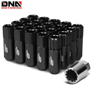 J2 Engineering 7075 Aluminum M12X1.5 16Pcs 60mm Open-End Lug Nut 4Pc Lock