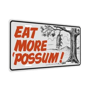 Eat More Possum Parody License Plate, Car License Plate Tags, Truck License Plate, Huntin Gifts for Him