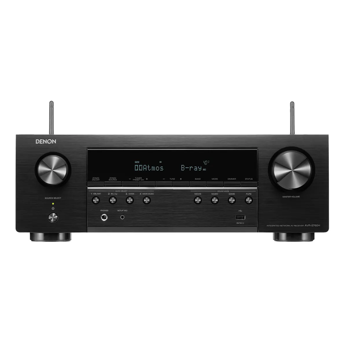 Denon AVR-S670H 75W 5.2-Channel 8K Network AV Receiver with HEOS, Black