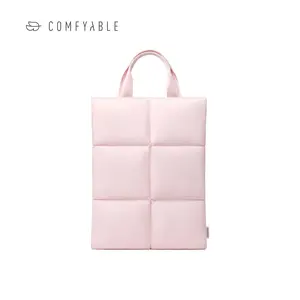 Comfyable Puffy Laptop Sleeve 13 14 Inch, Quilted Puffer Laptop Carrying Case with Handle, Pillow Case Compatible for MacBook Air M4, MBP M5 Pro/Max