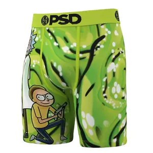 PSD Mens Rick & Morty - 4 Life Boxer Brief - Standard Length 7 Inch Inseam, Soft and Breathable Poly Blend Fabric