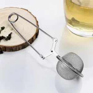 Tea Infuser Handle Tea Ball Sphere Mesh Tea Strainer Coffee Herb Spice Filter Diffuser Tea Making Tool Kitchen Gadget Kitchen Accessories Kitchenware Stainless Steel