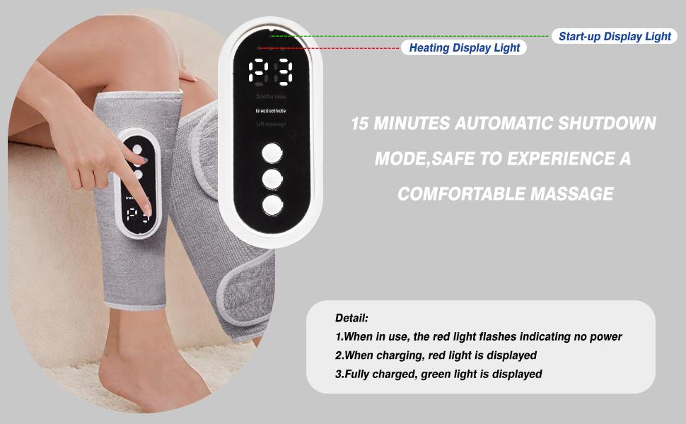 Leg Massager for Circulation and Pain Relief, Calf Air Compression Massager with Heat, Leg Massager with 3 Intensities, 3 Modes, Easy to use, Muscle Relaxation, Healthcare, Gifts (Pair)