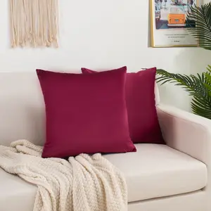 Mocassi 2-Pack Velvet Throw Pillow Covers, Solid Color Decorative Cushion Cases