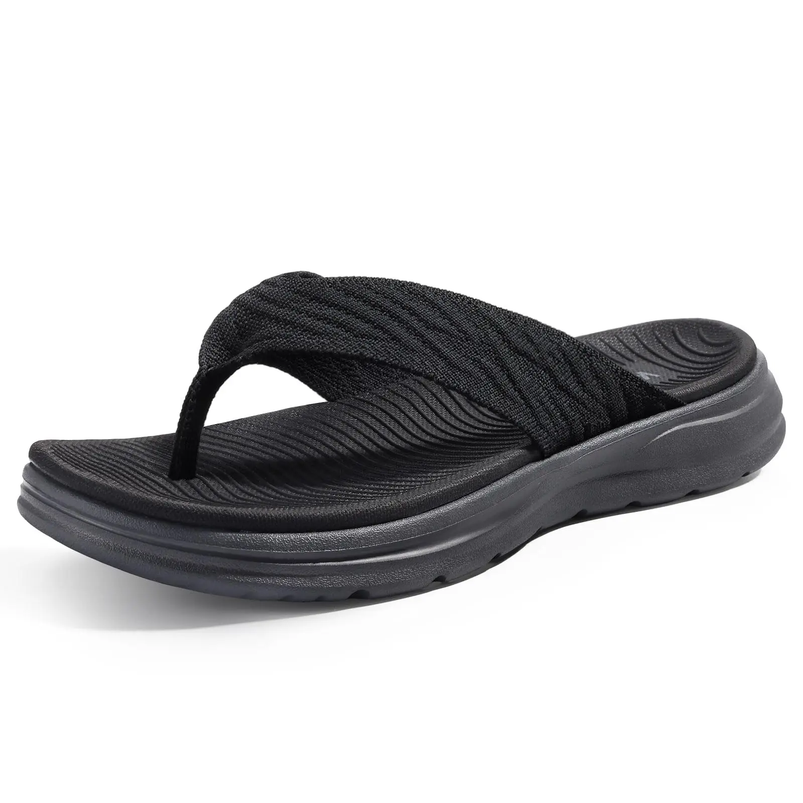 【Back To School】 KIDMI Women's Arch Support Flip Flops with Soft Cushion Comfortable Summer Beach Slip On Walking Thong Sandals Lightweight Nonslip Pool Sandals Footwear