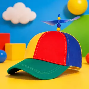 Adult Rainbow Propeller Hat, Unisex Adjustable Helicopter Style Novelty Cap for Party Costume, Festivals and Funny Gift