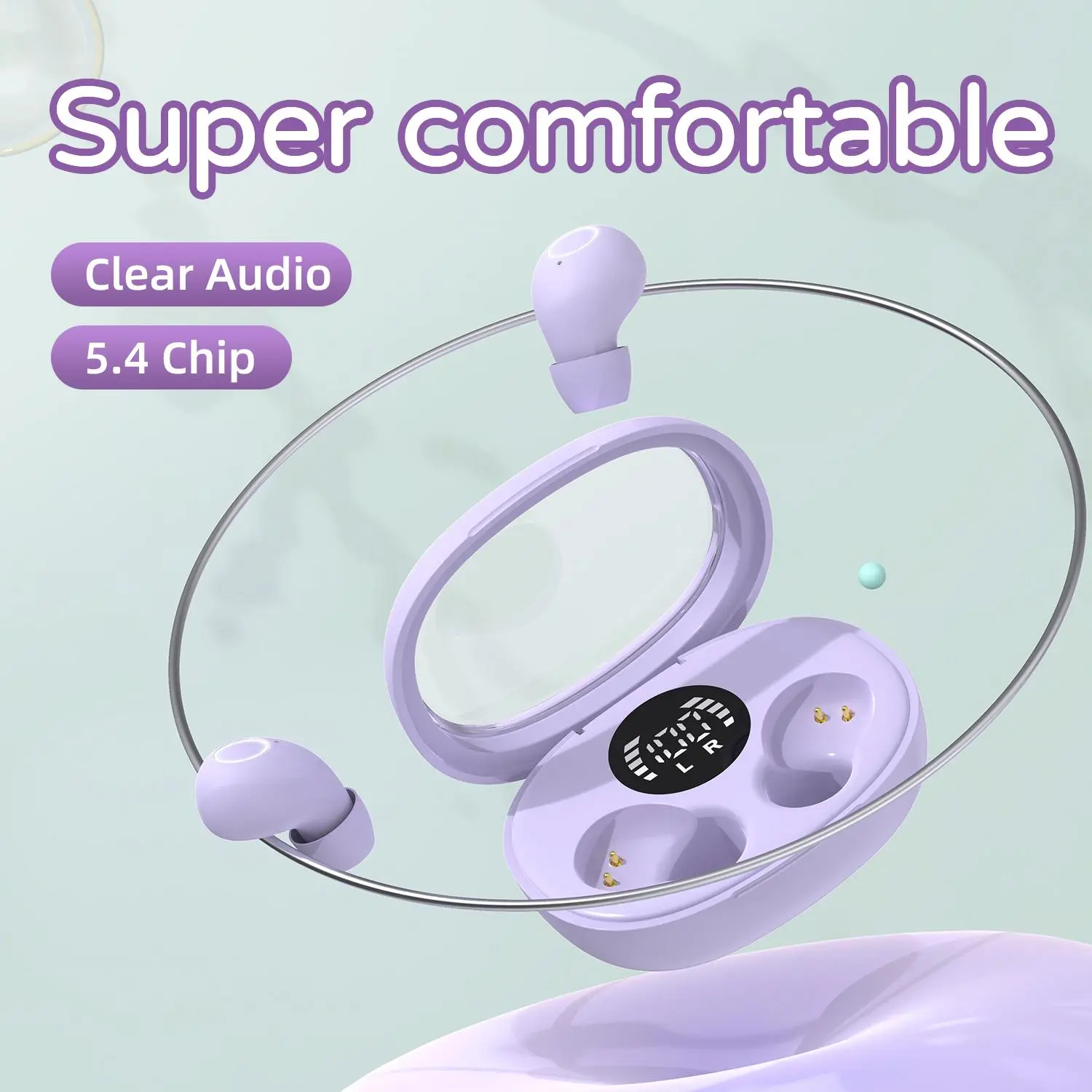 INSONIXN Sleep earbuds suitable for side sleepers friendly wireless Bluetooth small mini invisible earbuds suitable for small ears Sleep earbuds small cautious invisible earbuds Christmas gift Electronic Stereo