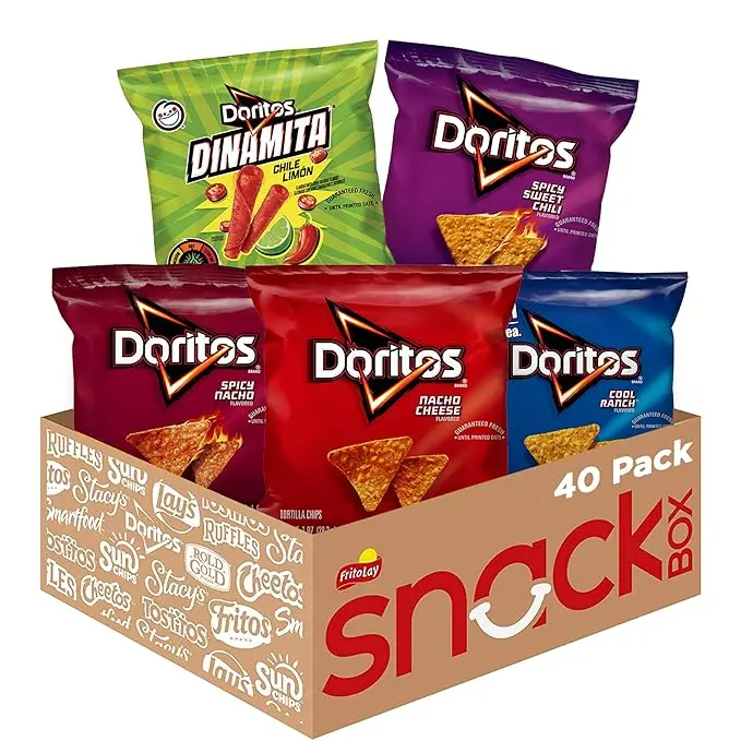 Doritos Tortilla Chips Variety Pack - Assorted Flavors, Crispy Snacks for Parties, Movie Nights