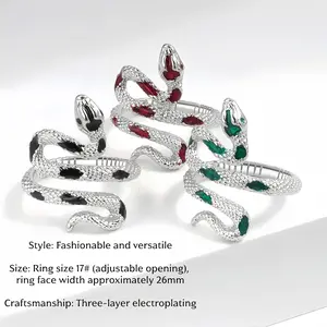 Serpent Ring: Women's Fashion Jewelry & Accessory — A Coiled Serpent-Style Ring, an Ideal Choice for Holiday and Birthday Gifting; Fully Adjustable Size.