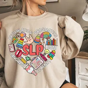 Speech Language Pathologist T-Shirt / Sweatshirt /Hoodie, SLP short sleeve, Speech Language Therapist, SLP Nurse , Special Education Teacher Cotton Fabric