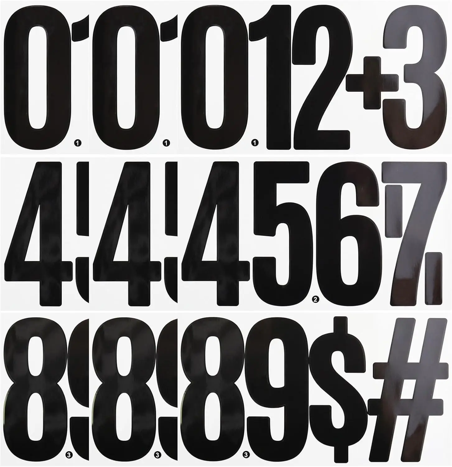 9 Sheets Large 6 Inch Number Stickers 0-9 Numbers, Self Adhesive and  Number Sticker for Bins, Mailbox, House Numbers - Black