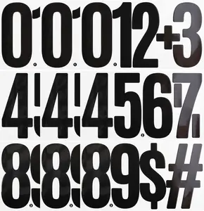 9 Sheets Large 6 Inch Number Stickers 0-9 Numbers, Self Adhesive and  Number Sticker for Bins, Mailbox, House Numbers - Black