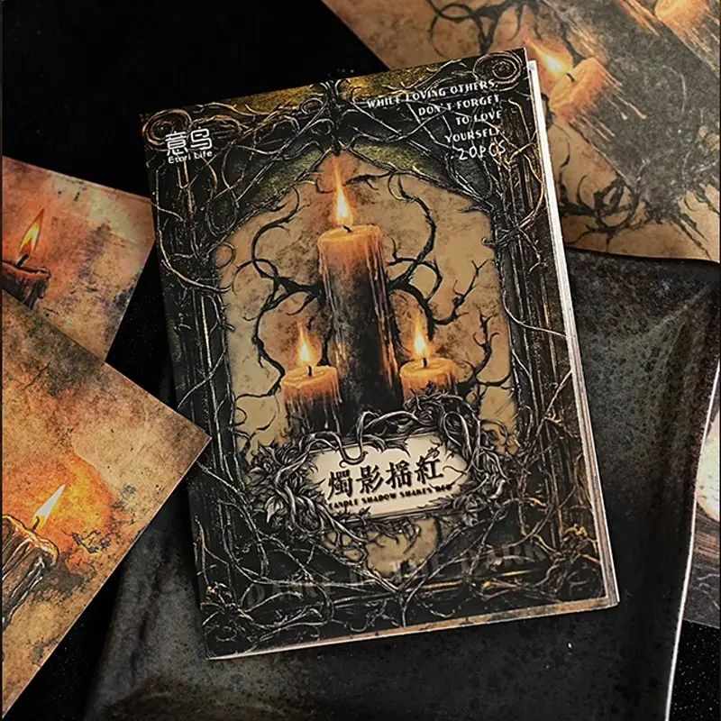Gothic Dark Style Material Paper, 20 Sheets Per Pack, Dance Series 6 Designs, Perfect for Gothic and Dark Theme Events, DIY Scrapbooking Sticker Paper, Art Craft Paper