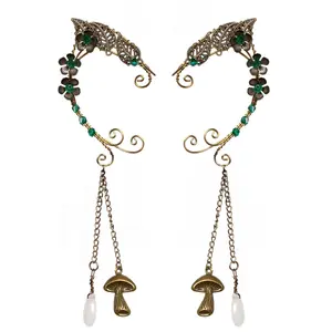 Elf Ear Cuffs, Handcraft Silver Pointed Fairy Elven Cosplay Fantasy Costume Bridal Wedding Earrings for Non Pierced Ears