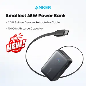 [Live Only]Anker Nano Power Bank, 10,000mAh Portable Charger with 2.3 ft Anker InstaCord Retractable Cable, 45W Max Compact Battery Pack, Smart Display, For iPhone 16 Series, iPad, Galaxy, Pixel, and More summervibes