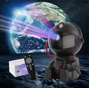Nexillumi Astronaut Projector LED Mini Night Light USB Powered Remote Control 360° Rotating Nebula Effect for Christmas Halloween Birthday Parties Adjustable Color Changing Plastic Material Standing Desktop