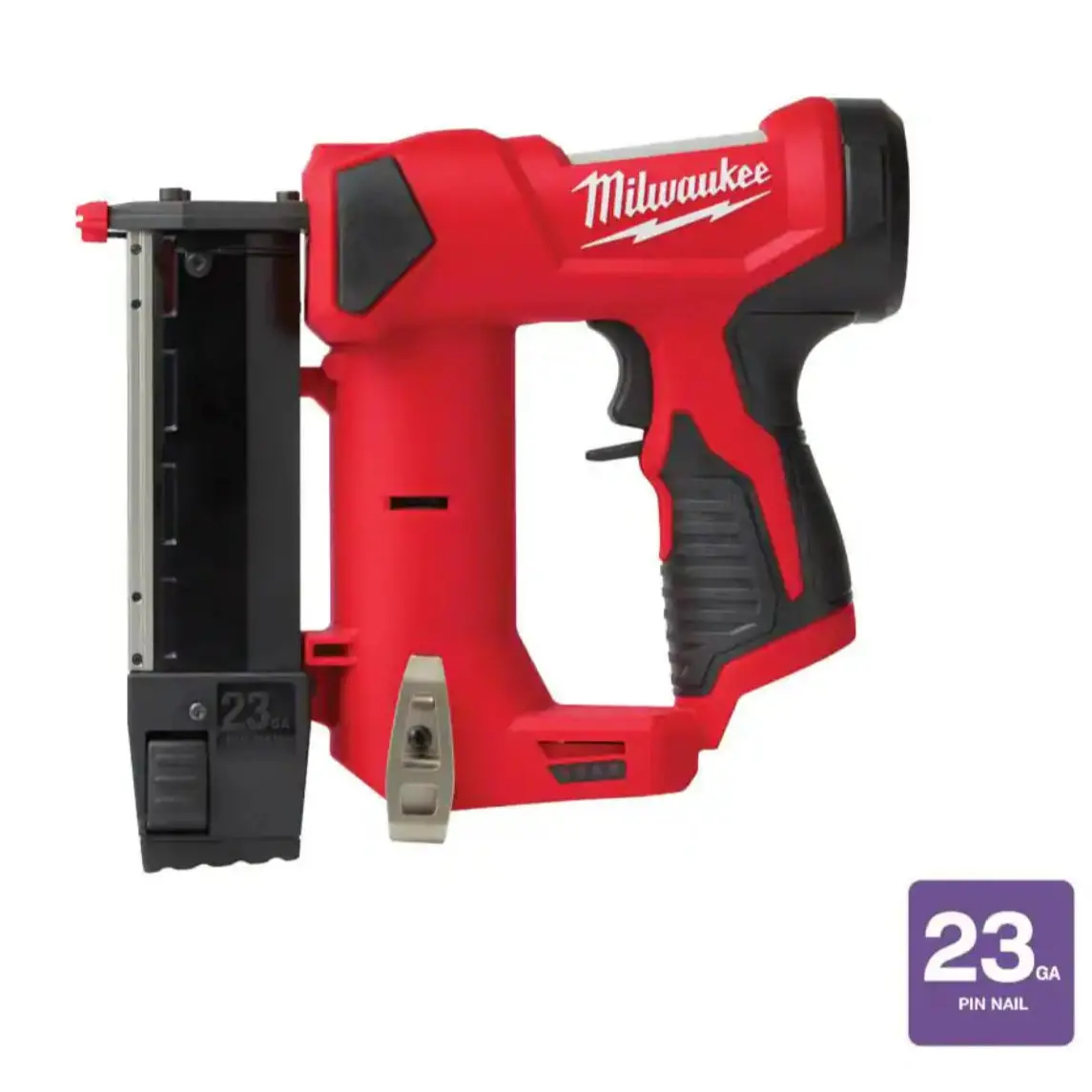Milwaukee M12 Ergonomic Compact Cordless 23-Gauge Pin Nailer (2540-20) – Power Tools for DIY, Double-Action, Steady Drive, Tool-Free Depth Control, Dry-Fire Safe, Jobsite Freedom, Up to 750 Nails per Charge, LED Light