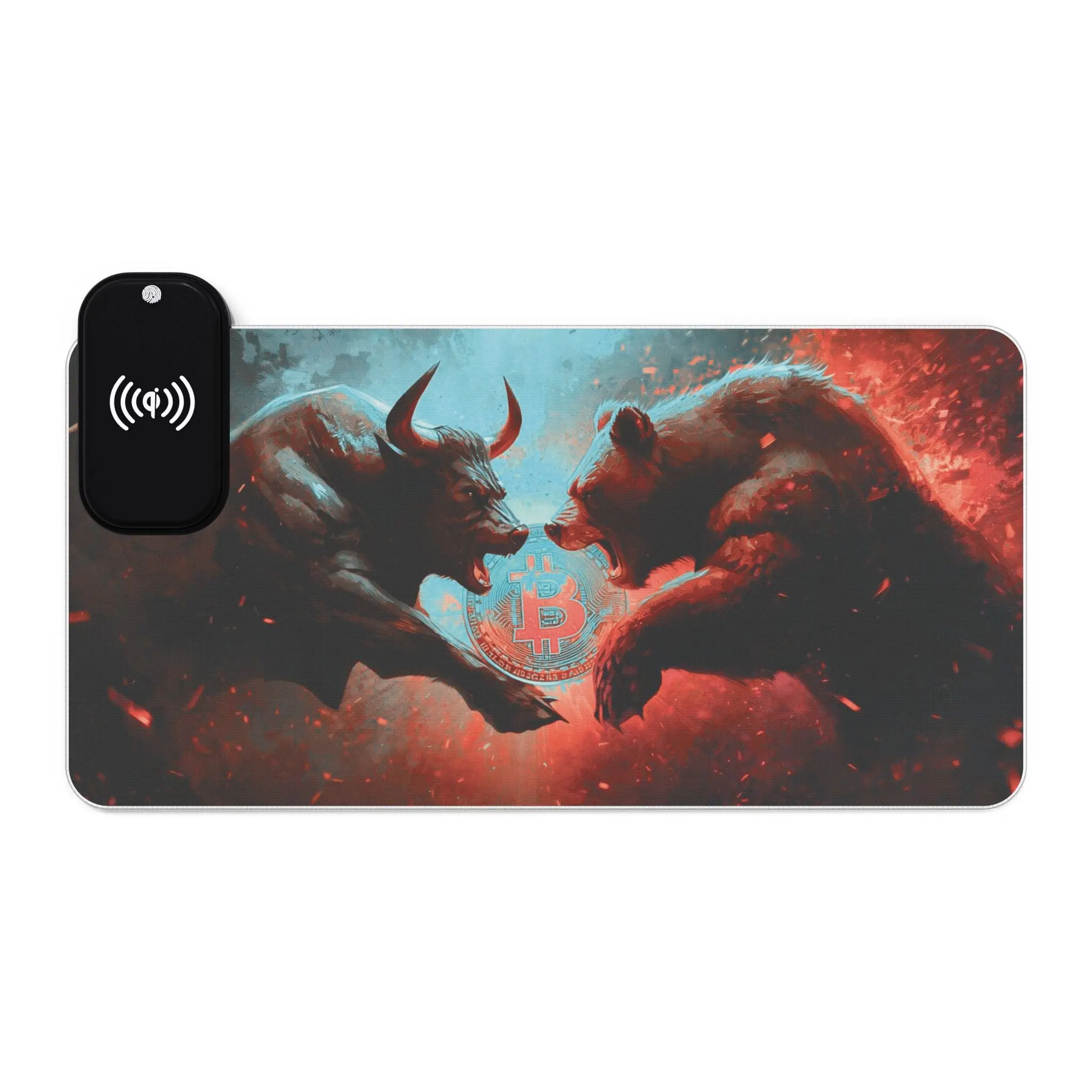 Crypto Bull vs Bear Desk Mat Gaming Mousepad