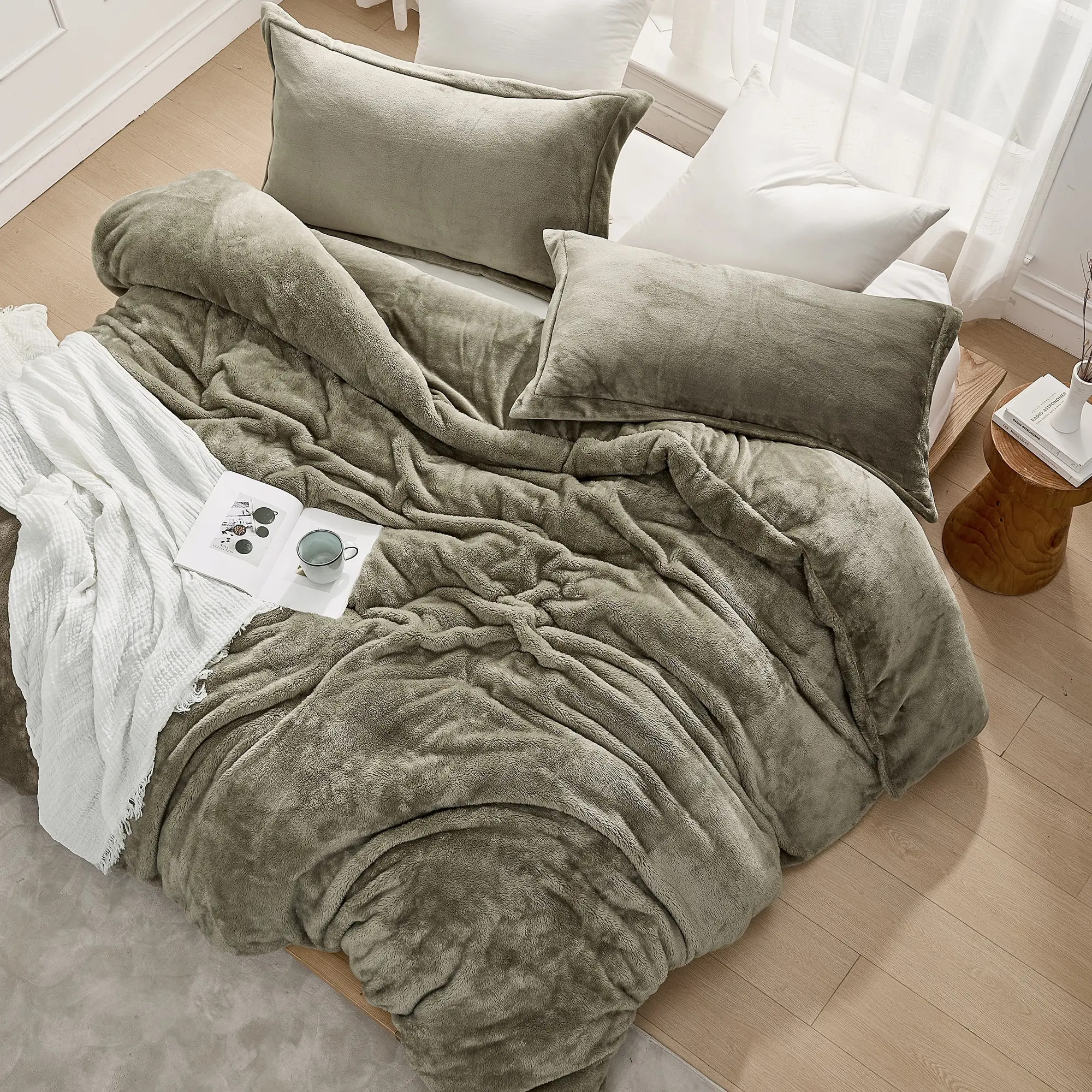 Bae, She Thick - Coma Inducer Oversized Comforter with Cover - Silver Sage