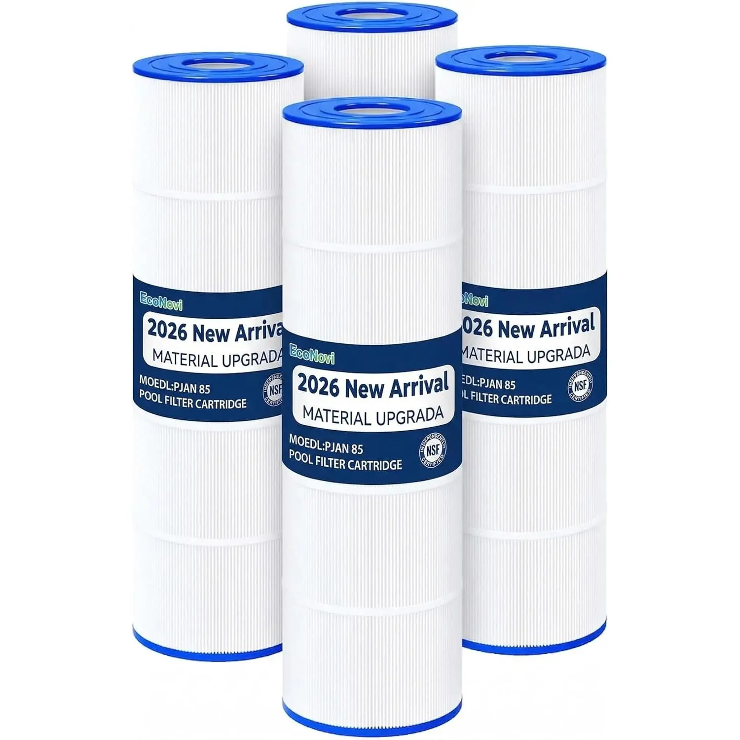 Polyester & Stainless Steel Pool Filter Cartridges Replacement - Pool Cleaning Filters, Pumps & Accessories for Jandy CL340/CV340, Pleatco PJAN85, Jandy R0554500, Unicel C-7459, Filbur FC-6405 (4 Pack, 4x85 sq. ft)