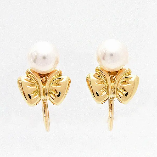 Christian Dior 1P Pearl 750YG Earrings