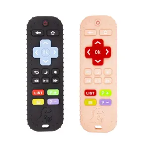 Silicone Remote Control Teether, 1 Count Baby Teething Relief Toy, Sensory Development Toy for Children, Safe Food-grade Gift