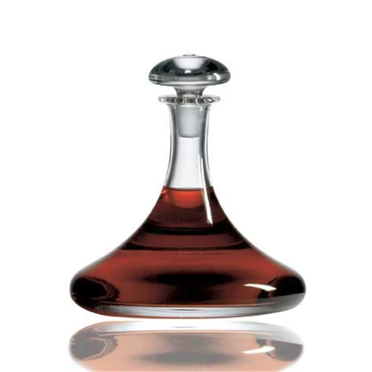 Ravenscroft Crystal W2718 Ship's Table Decanter, 40oz, 9in Height, 8in Width, Wide Bottom, Broad Base, Lead-Free Glass, With Stopper, Aerates Wine, Enhances Tasting Experience