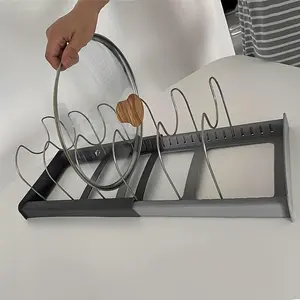 1pc Maximize Your Kitchen Storage With This Expandable Stainless Steel Rack, Pull-Out Pot Lid Storage Holders, Perfect For Pots, Pans, Lids, Cutting Boards And More, Kitchen Organizers, Kitchen Supplies