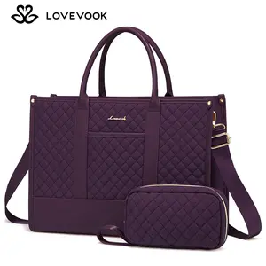 LOVEVOOK Laptop Tote Bags for Women,15.6-17.3 inch Laptop Work Bags with Clutch Purse,Shoulder Bag with Adjustable Straps & 2 Cup Holders, Womens Briefcase for Travel, Teacher, Doctor, Nurse and Chic Woman,TikTokShopStockUp
