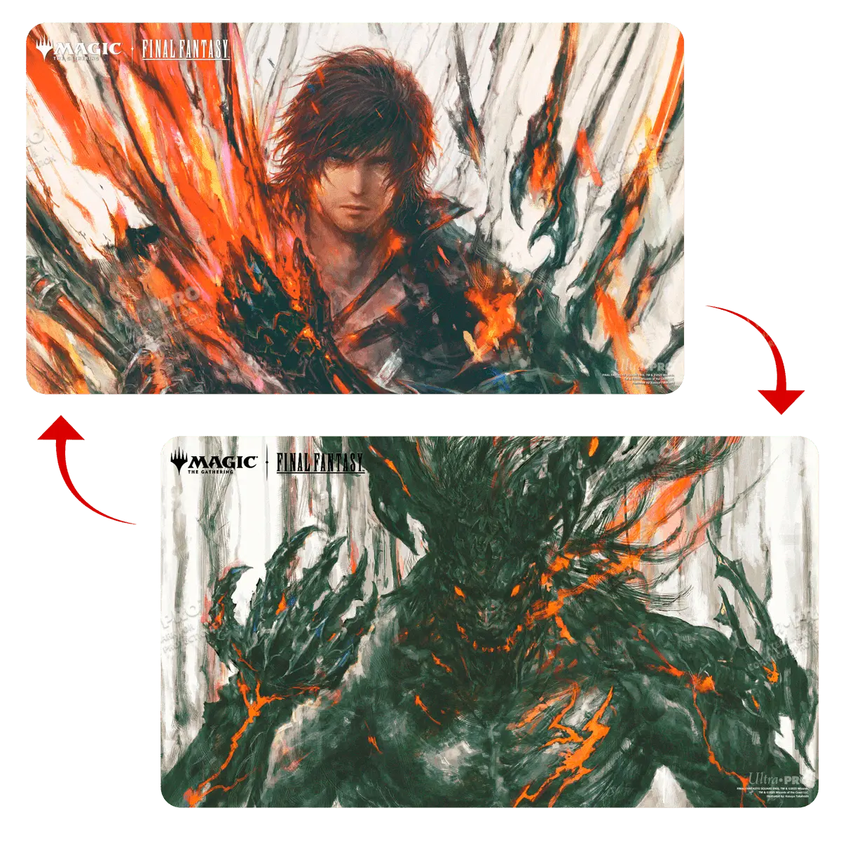 Magic: The Gathering®—FINAL FANTASY™ Clive, Ifrit’s Dominant / Ifrit, Warden of Inferno Double-Sided Playmat