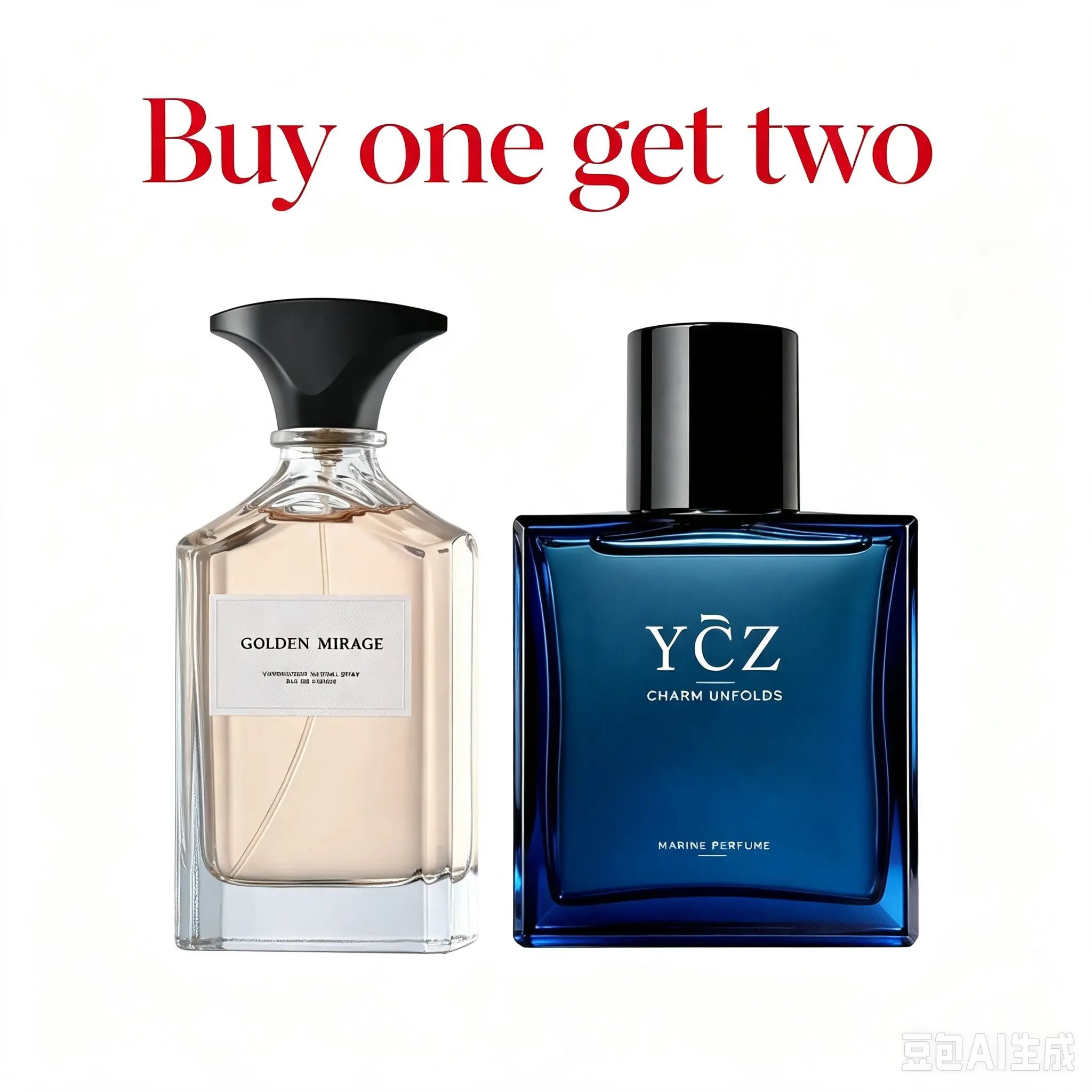 【YCZ】 Midnight Marine Eau de Parfum 1.7oz Men's Fragrance & Golden Illusion 3.4oz Unisex Fragrance Set Bundle