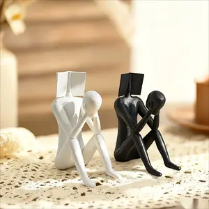 Modern Abstract Reading Book Statue, Creative Resin Figure Sculpture, Decorative Bookshelf Ornament, Home Office Living Room Bar Coffee Shop, Home Decor Accessory, Modern Home Decoration