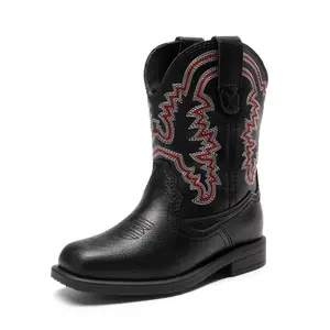 Dream Pairs Kids Square-Toe Western Cowboy Boots