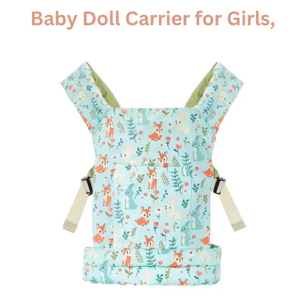 Baby Doll Carrier for Girls, Front & Back Doll Carrier, Adjustable Straps for Reborn Baby Dolls & Stuffed Animals Summer Gift