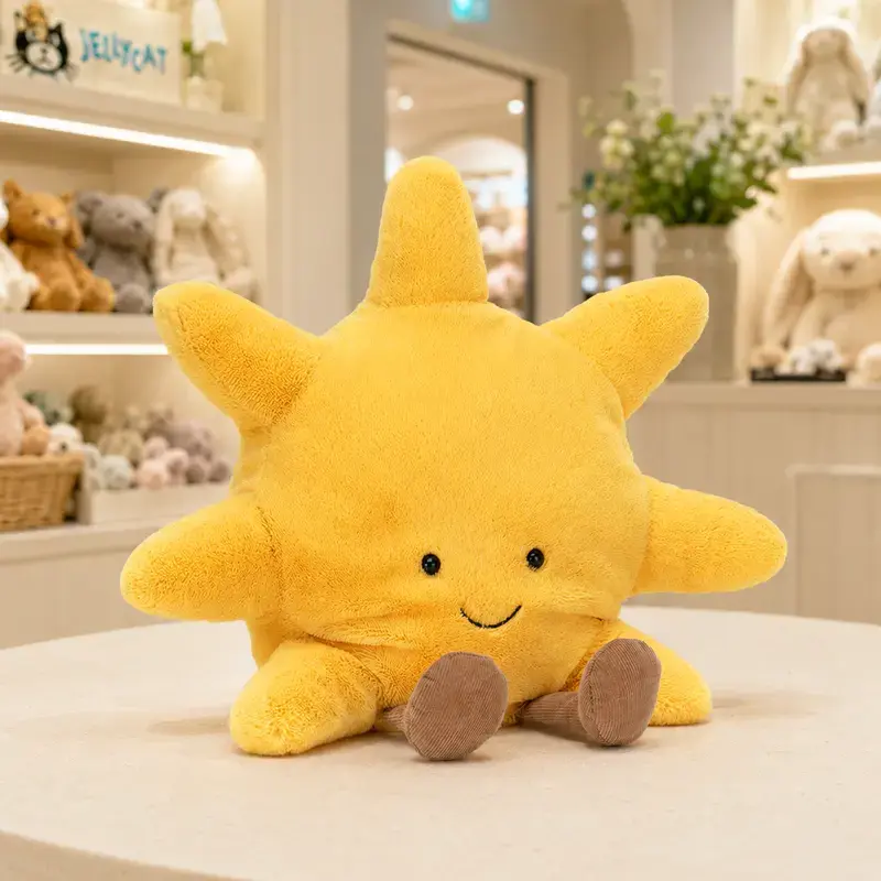 Jellycat Amuseables Sun & Moon Plush Gift Set – Space-themed soft toy set for babies; visually stimulating toys; suitable for nursery decor or gifting.