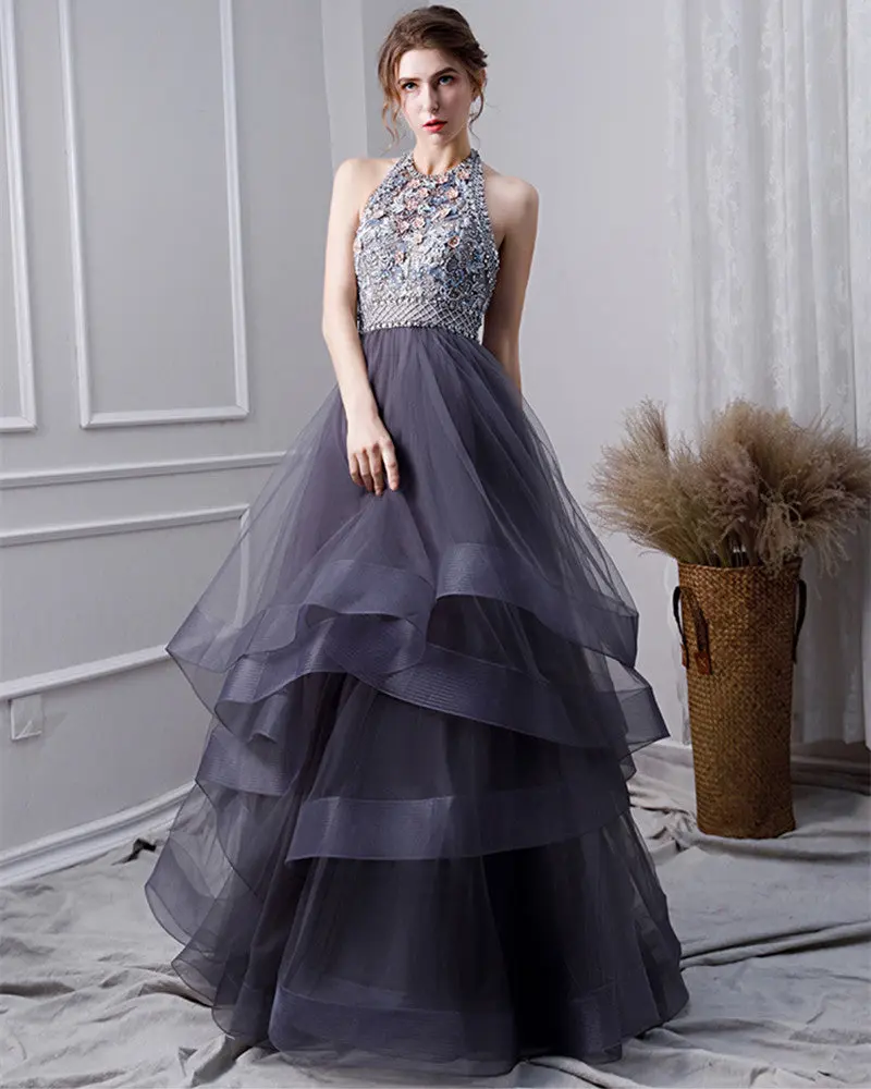 Elegant Beaded Quinceanera Evening Prom Gown
