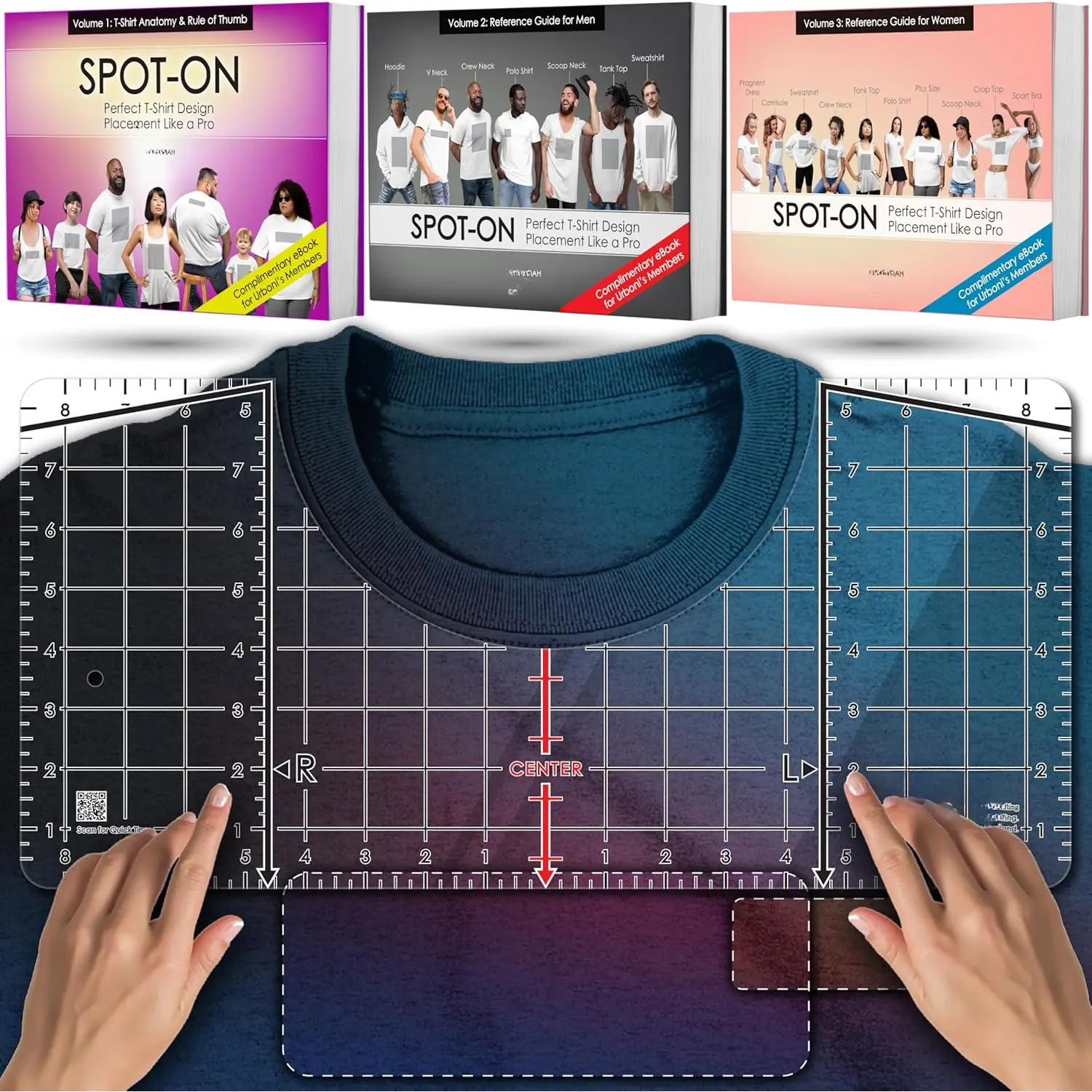 (2025 Upgrade - XL Size) Tshirt Ruler Guide Vinyl Alignment - Shirt Measurement Tool Placement Center Design, DTF Template, Left Chest Logo, Accessories for Cricut, Heat Press Sublimation Iron on HTV