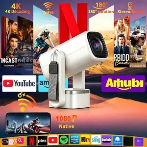 YL03B Portable Smart Projector, 4K/1080P HD, 2+16GB, 150-Inch Screen, 180° Rotation, WiFi6, BT 5.0, Android 13 tv stick