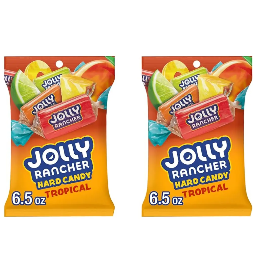 JOLLY RANCHER Tropical Fruit Flavored Hard Candy Bag, 6.5 oz (Pack of 2)