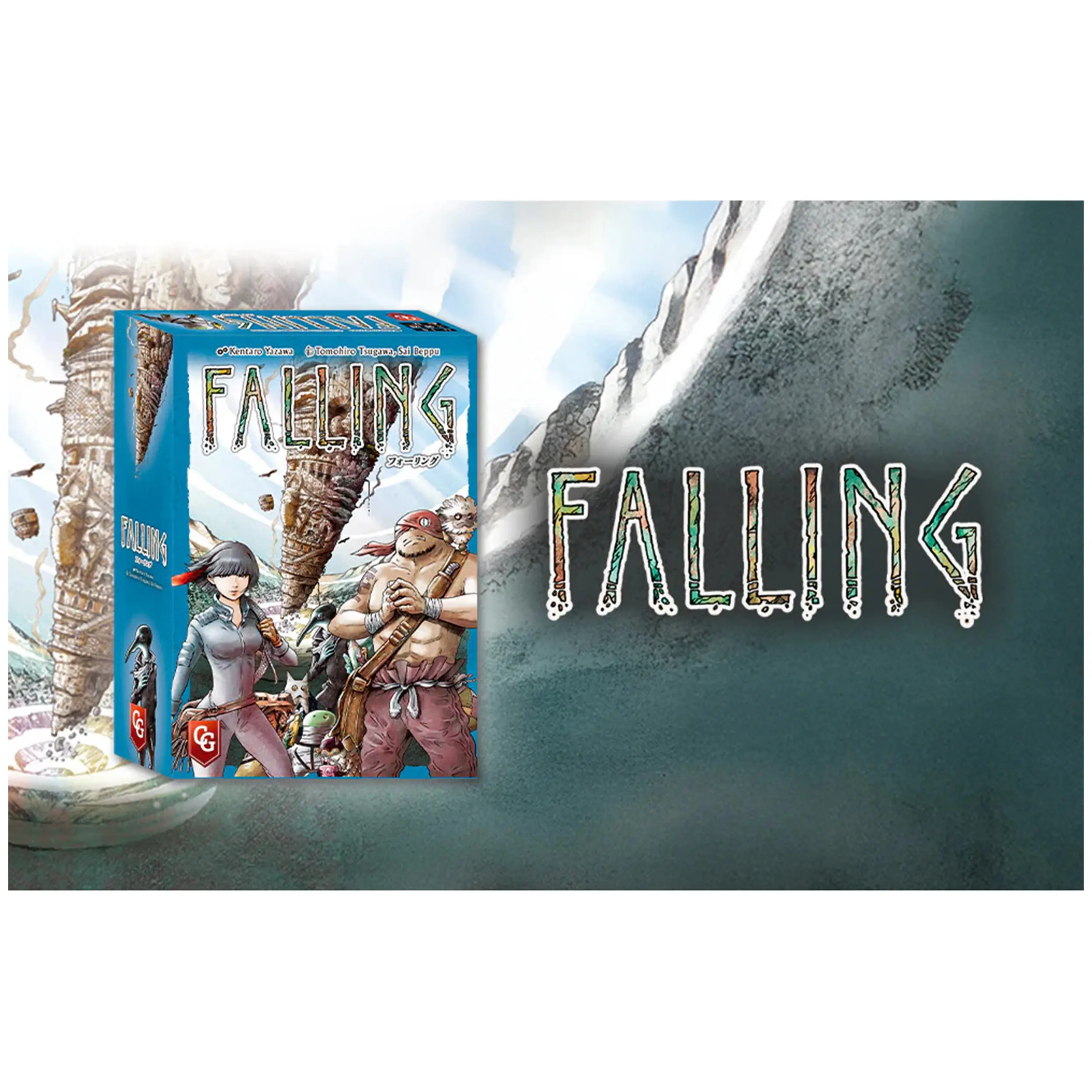Capstone Games Falling Strategic Engine-Building Board Game, 1-4 Players, 90-120 Min Playtime, Crumbling Tower Resource Management Adventure, Variable Sidekick Powers, Solo & Multiplayer Euro Strategy Game