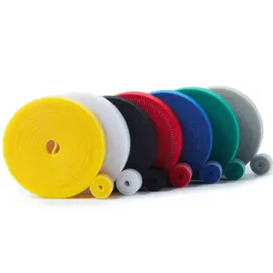 Reusable Multi-Color Velcro Strips, 3m/11.8ft Dual-Sided Adhesive Tape, 0.31 Inch Wide Nylon Cable Organizer, Office Desk Accessories, Office Supplies