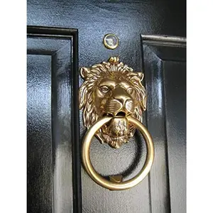 Authentic Vintage Brass Lion Door & Gate Knocker Handle Pull, Durable Door Accessories for Home Exterior Decor