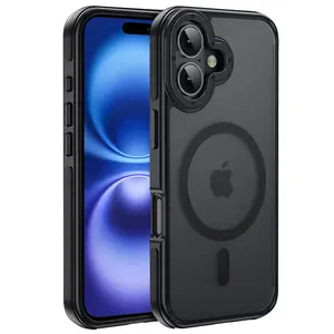 YZOIKO Strong Magnetic for iPhone 16 Case [10Ft Military-Grade Protection] Compatible with fit MagSafe Shockproof Slim Thin Cover, for iPhone 16 6.1 inch, Black Bumper