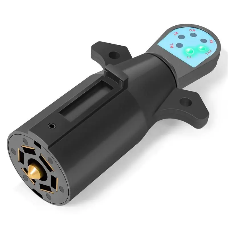 7 Pin Male Trailer Round RV Blade Connector Socket 7 Pole Plug Heavy Duty 7 Way Vehicle Side Replacement 6-24V for Tow Hitch Car Boat Truck